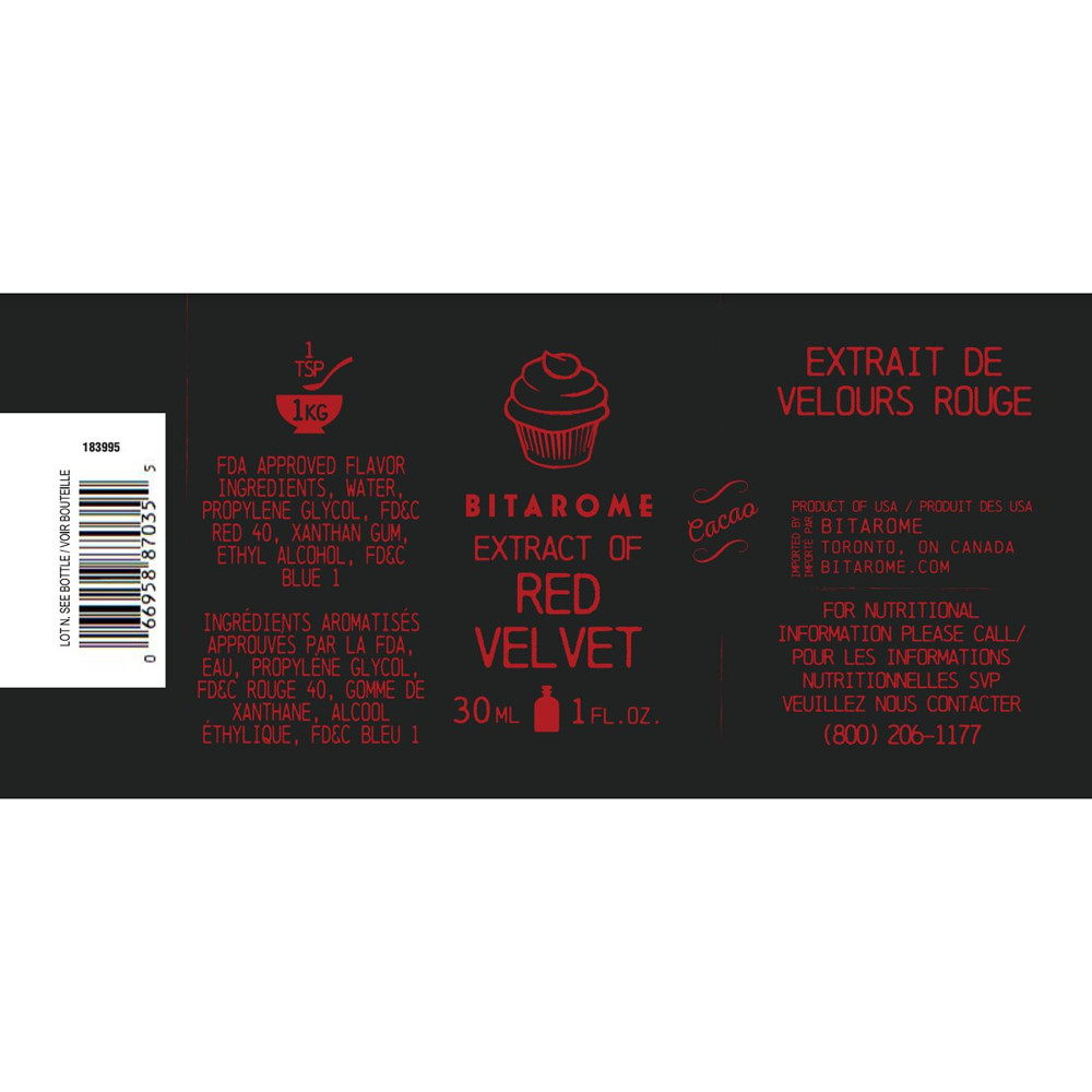 Red Velvet Extract 30 ml Bitarome Qualifirst